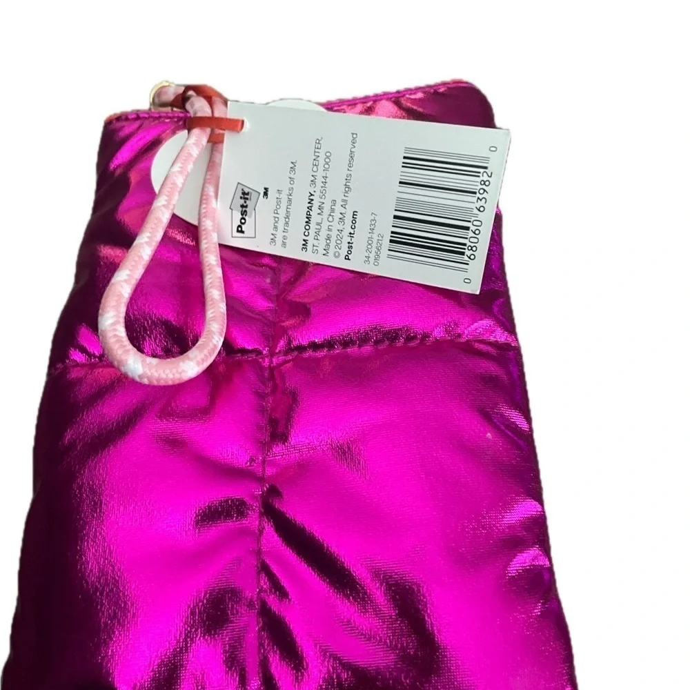 Noted by Post-It Fuchsia Puffer Wristlet Clutch NWT